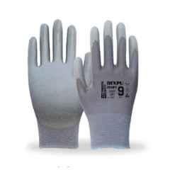 Tungsten Safety DEXPU 25GRY 25g Polyester Liner Grey Safety Gloves with PU Coated Palm, Size: 9 (Pack of 12)