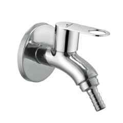 Cliquin Desire Ornamax Brass Silver Chrome Wall Mounted Nozzle Bib Cock for Washing Machine, Garden & Outdoor Use