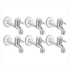 Fastgear Turbo Stainless Steel Silver Chrome Finish Long Body Tap, FG2410 (Pack of 6)