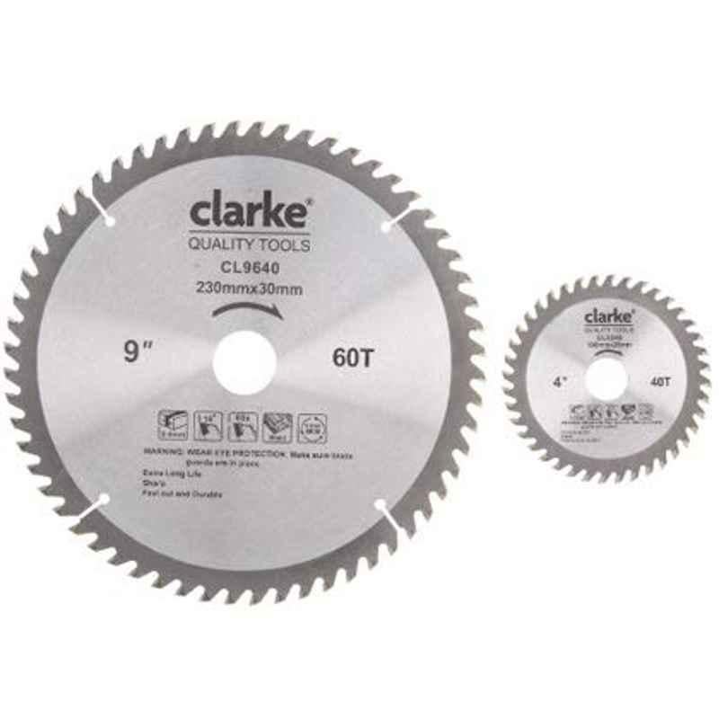 Clarke Circular Saw Blade Wood (Tct)-9x60 Teethx30mm Bore Dia With 25.4/16mm Reduction Ring