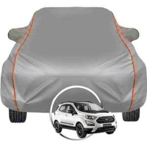 Allextreme Polyester Grey Piping Car Cover with Triple Stitched Reflective Piping for Ford EcoSport All Model & Year, PV-GY-01