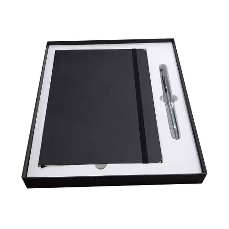 Cross Click Black Ink Chrome Finish Roller Ball Pen with A5 Notebook Set, AT0625-1/ESH