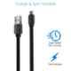 Portronics Konnect Flat Micro 2.4A Black 1m Micro USB Cable, POR-431 (Pack of 10)