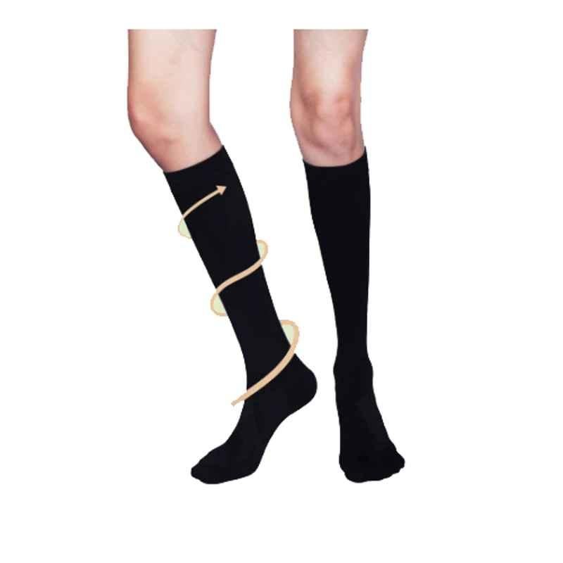 Buy Sorgen Microfiber Black Everyday Compression Socks, SESS0214, Size: XL  Online At Price ₹1489