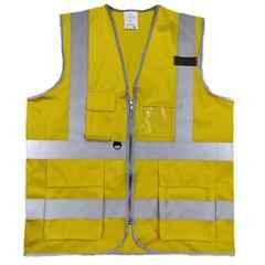 Evion ES-032-YL-L Polyester Yellow Reflective Safety Jacket, Size: L (Pack of 10)