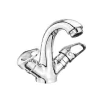 Somany Pinnacle Plus Brass Chrome Finish Centre Hole Basin Mixer with Braided Hose Set, 272200740051