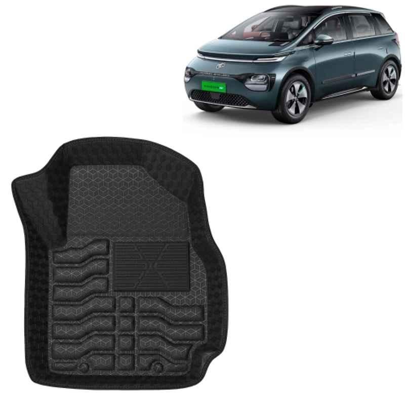 Kingsway 3 Pcs Premium 4.5D 100% Waterproof Tray Shape PVC Black Car Floor Mat Set for MG Windsor EV 2024 Onwards All Model