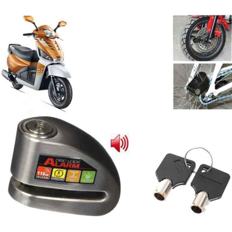 Auto Pearl Steel Black Anti-Theft Alarm Disc Brake Lock for Gusto 125, Lock_492