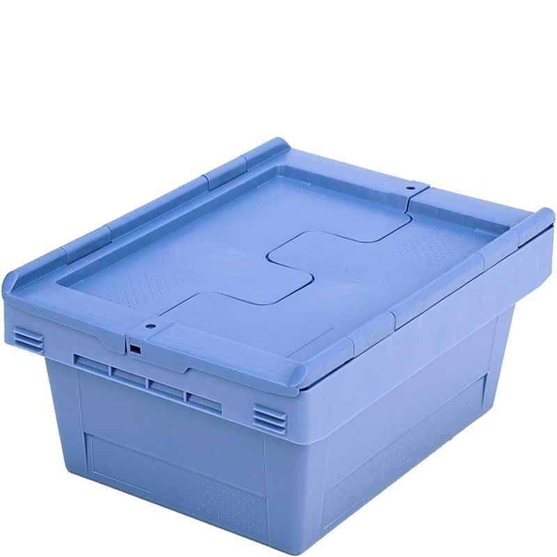 Bito 410x300x190mm 14kg PP Dove Blue Multipurpose MB Reusable Containers with hinged two-part hinged lid, 6-16043