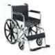VMS Royal 100kg Mild Steel & Aluminum Black Foldable Wheelchair with Safety Belt, VWE-1030/D1