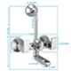ZAP Skoda Brass Chrome Plated Wall Mixer with Provision For Overhead Shower & Long Bend Pipe