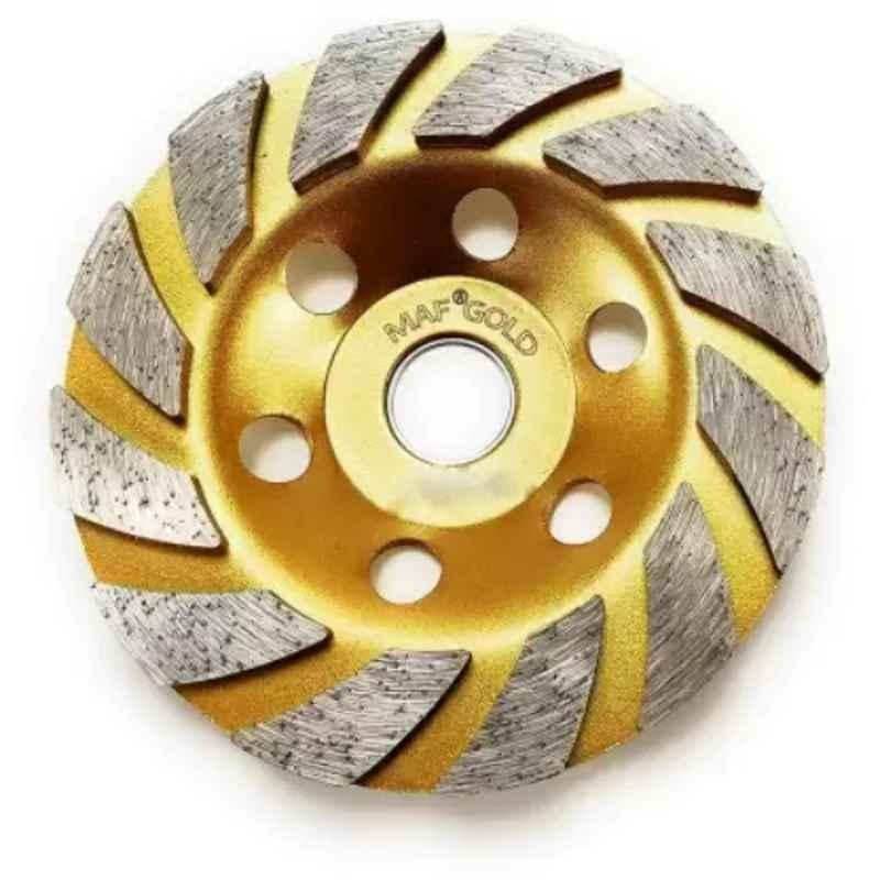 MAF 125mm Gold Turbo Rim Segmented Diamond Cup Angle Grinder Wheel (Pack of 2)