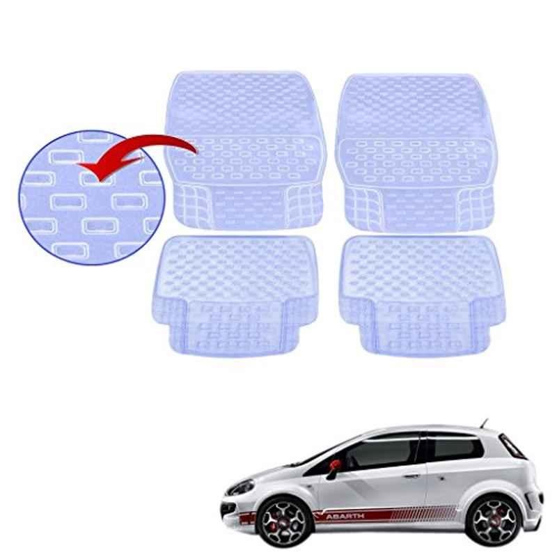 Kozdiko 93043 4 Pcs Rubber & PVC Clear Car Floor Mat Set for Fiat 500 Abarth