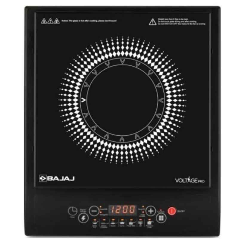 Bajaj ICX 120TS 1200W Tempered Glass Black Induction Stove with 1 Year Warranty, 740307