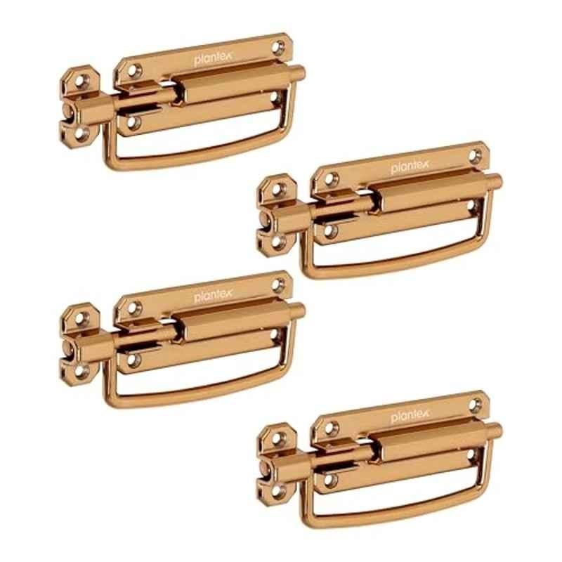 Plantex 5 inch Zinc Rose Gold Baby Door Latch Kadi for Bathroom for Home & Office, SH-96 (Pack of 4)