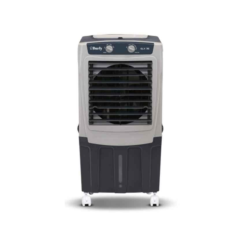 Burly GLX 35 105W 35 Litre Polypropylene Grey Personal Air Cooler with Honeycomb Pad Cooling & 1 Year Warranty