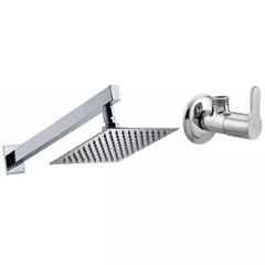 Fastgear 2 Pcs Marc Stainless Steel Silver Chrome Finish Faucet Set with Shower, FG2279