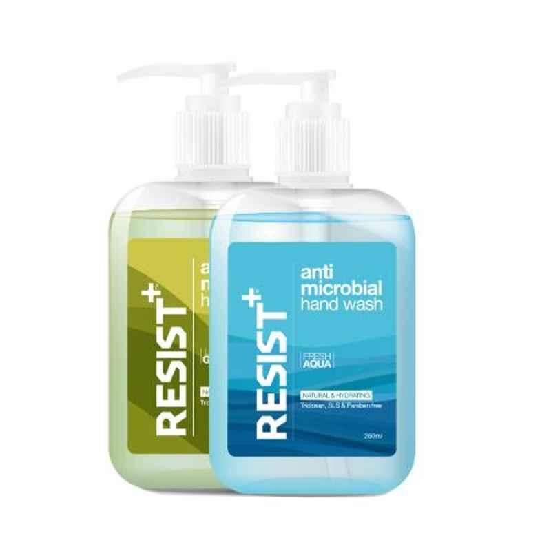 Resist Plus 500ml Fresh Aqua & Lemon Grass Anti-Microbial Liquid Hand Wash Combo Pack