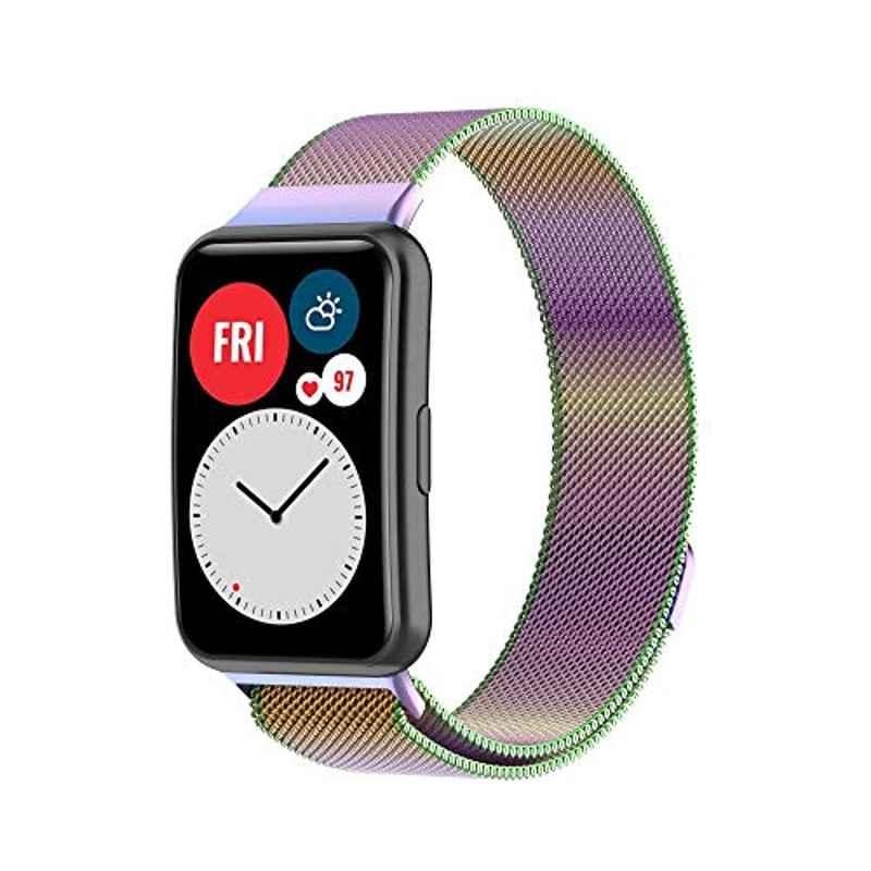 Rubik Metal Multicolor Magnetic Mesh Band For Hawaii Watch Fit