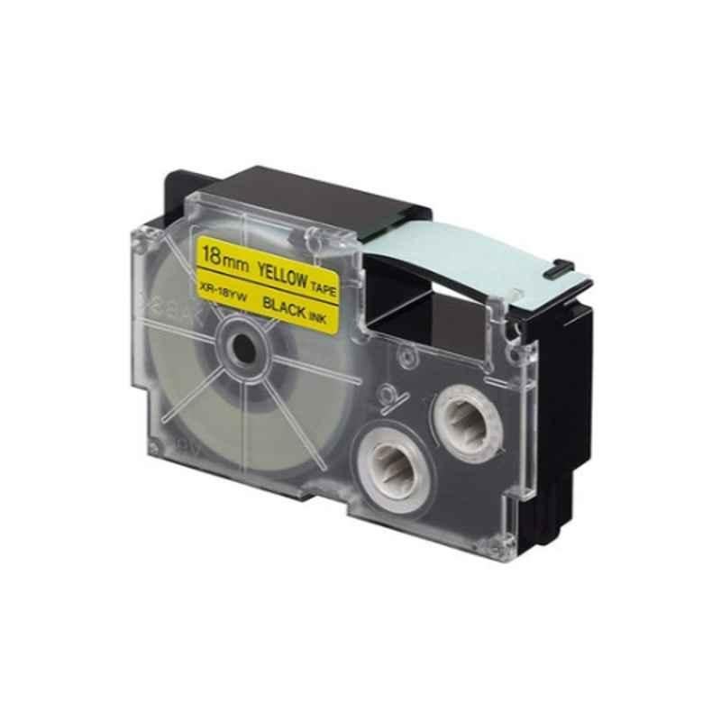 Casio XR-18YW1-W-DJ 11.2x5.5x3.4cm Plastic Yellow & Black Adhesive Label Printer Tape