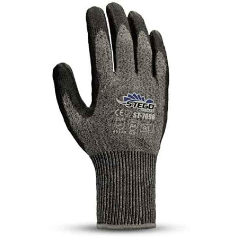 Stego Nitrile Black Cut Protection Safety Gloves, ST-7096, Size: L