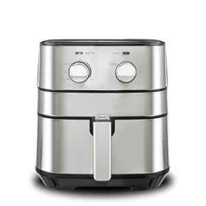 American Micronic 6.5 Litre 1700W Black & Silver Stainless Steel Analogue Air Fryer, AMI-AFM-65LDX