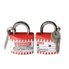 Lukko Safety 5mm ABS Red Regular Shackle Safety Lockout Padlockwith 3 Keys, LS-LC43