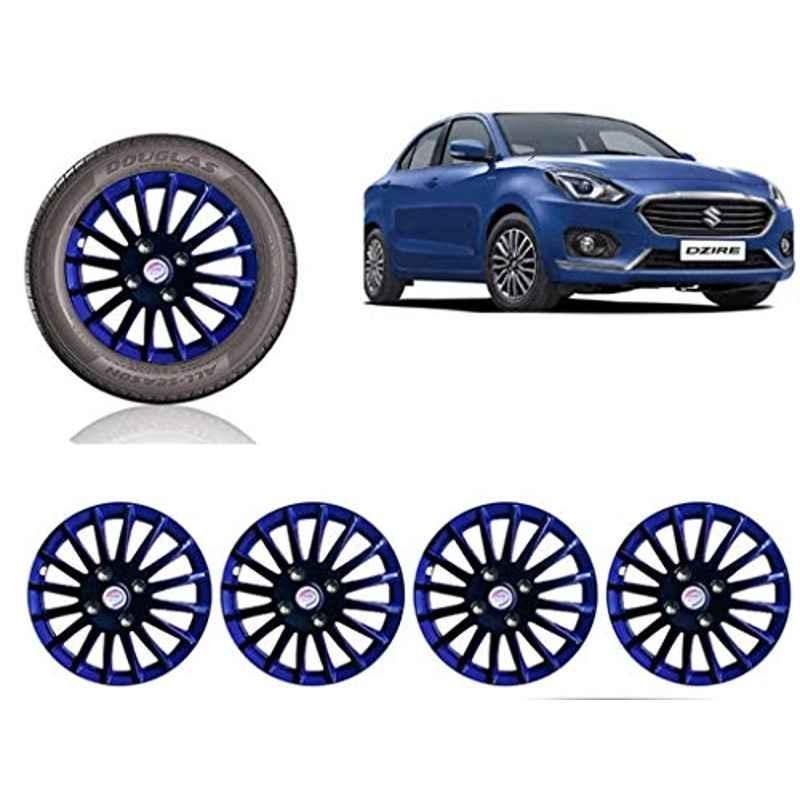 Auto Pearl 4 Pcs 14 inch ABS Black & Blue Car Wheel Cover Set for Maruti Suzuki Swift Dzire 2017