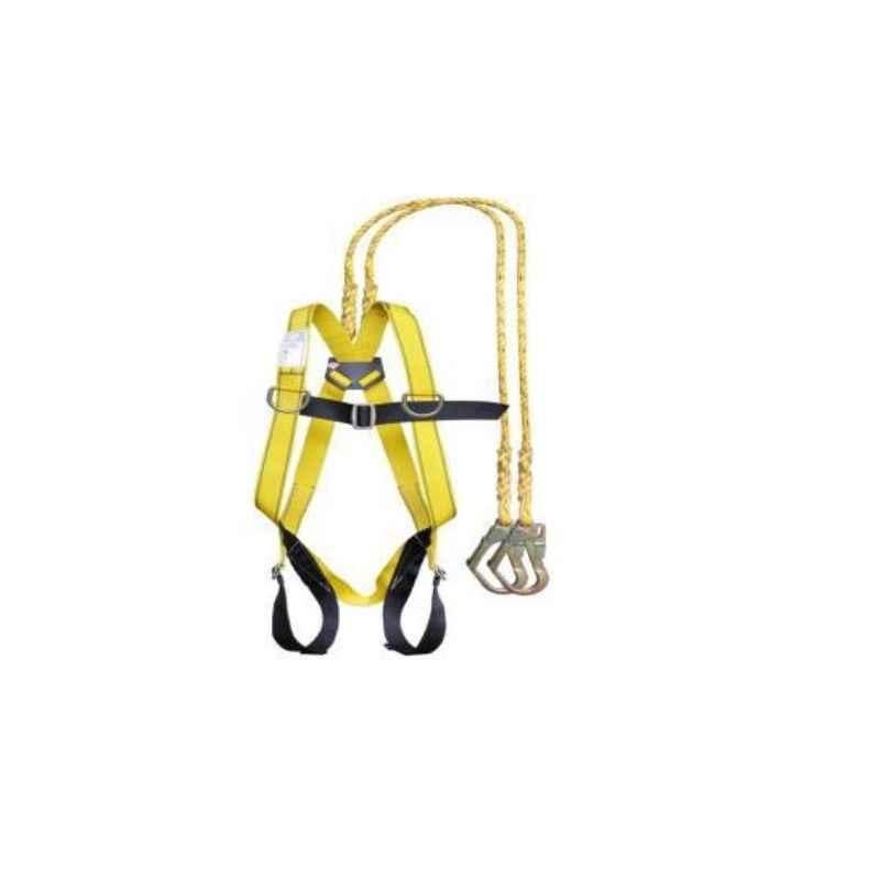 Karam Full Body Safety Harness with Restraint Twisted Rope Double Lanyard, KI02(PN206D)