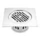 Ruhe 6x6 inch 304 Grade Stainless Steel Classic Square Flat Cut Cockroach Drain Square with Trap, 16-0307-14