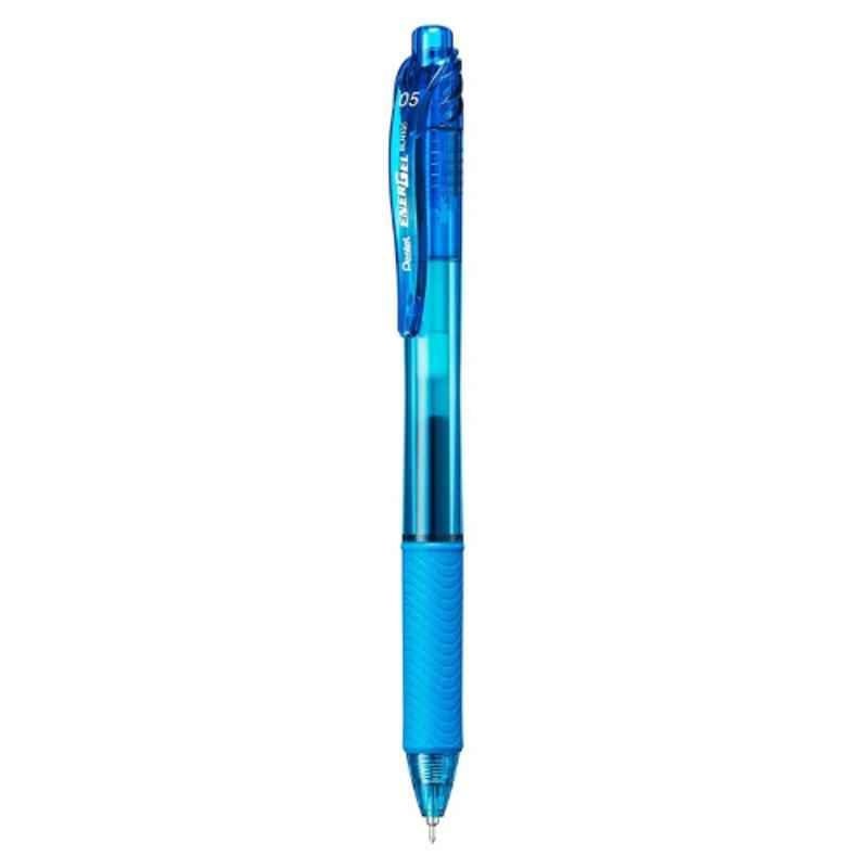 Pentel Energel-X 0.5mm Sky Blue Needle Tip Retractable Pen, PE-BLN105-SH (Pack of 12)