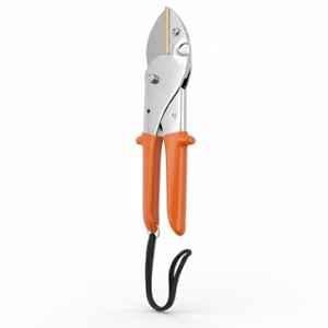 OUTO 25cm Stainless Steel Orange Anvil Pruning Shear with PVC Grip & Safety Lock Mechanism for Indoor Outdoor Gardening