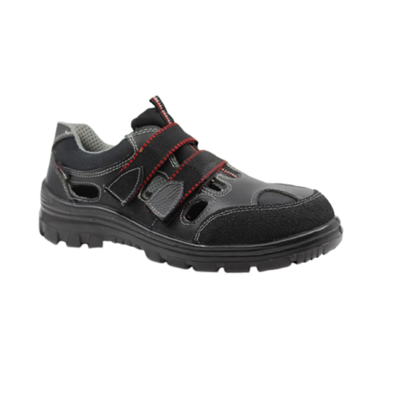 Blacksteel SN 02 Leather Steel Toe Black Safety Shoes, Size: 9