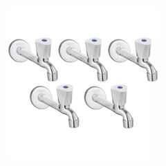 Fastgear Triangle Stainless Steel Silver Chrome Finish Long Body Tap, FG2417 (Pack of 5)