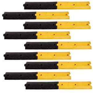 Ladwa 18 Pcs 9m Plastic Black & Yellow Rumblers Safety Speed Breaker Set for High Visibility