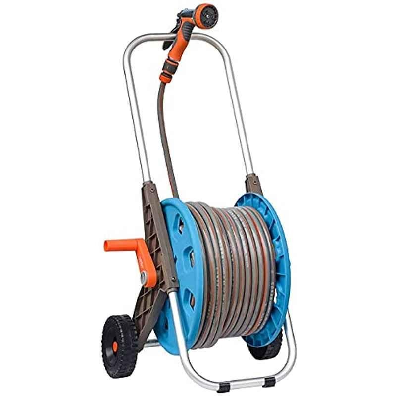 Abbasali Portable Garden Water Hose Reel Cart With Wheels Hand Push Garden Farm Hose Reel, With Water Pipe And Water Gun, Bracket Garden Hose Cart With Wheels,30M
