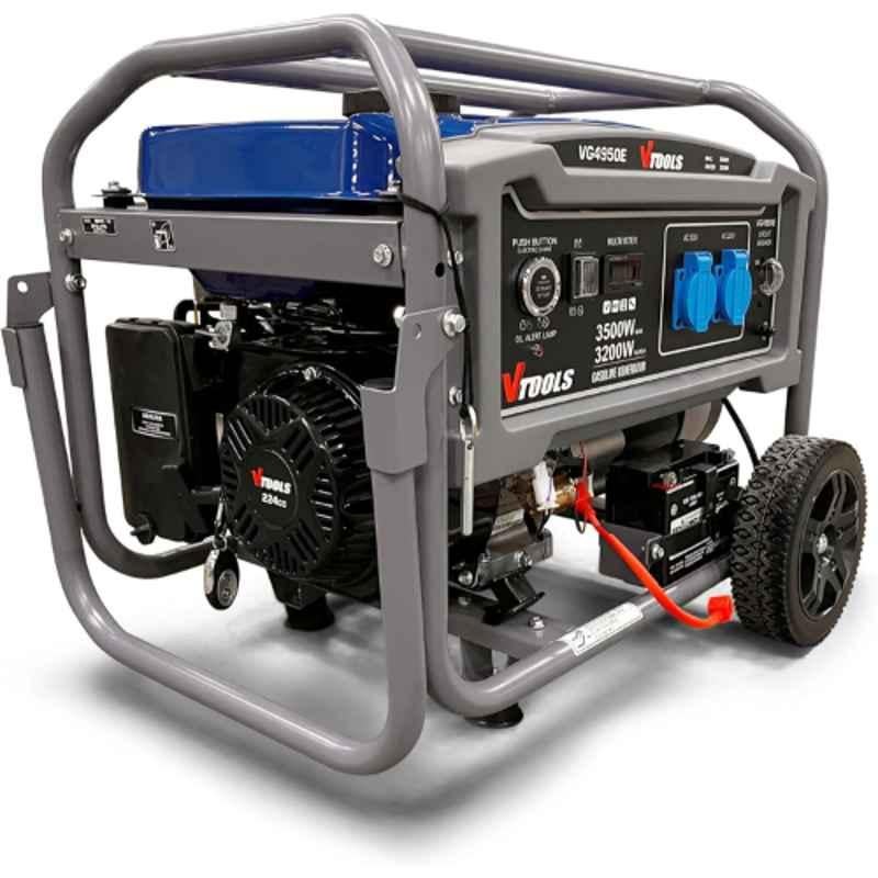 VTOOLS 3500W 15 Litre 4 Stroke Powder Coated High Performance Gasoline Generator for Camping, VG4950E