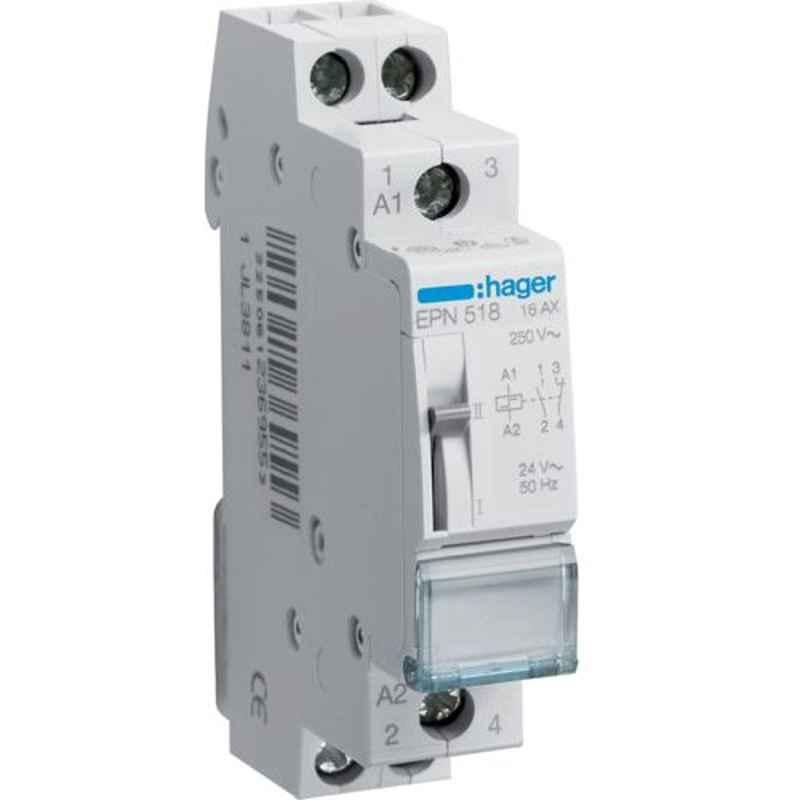 Hager 16A 250V 1NC+1NO Latching Relay, EPN518
