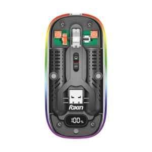 Foxin NeonView 3200DPI 2.4 GHz Transparent Wireless Optical Mouse with Dual Connectivity, RGB Lights, Multi-Device Pair & Silent Clicking