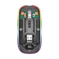 Foxin NeonView 3200DPI 2.4 GHz Transparent Wireless Optical Mouse with Dual Connectivity, RGB Lights, Multi-Device Pair & Silent Clicking