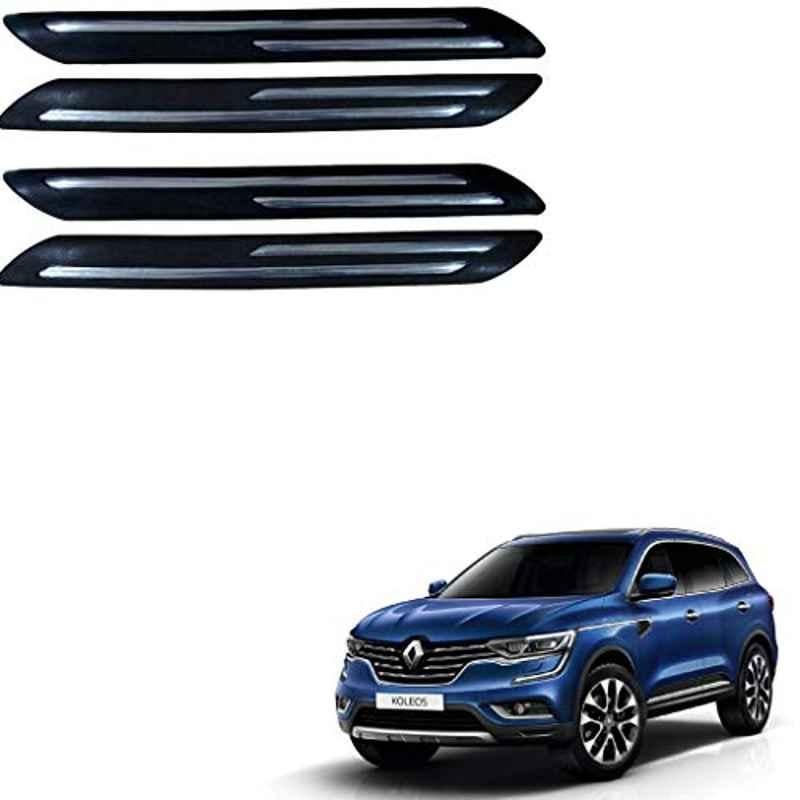 Kozdiko 4 Pcs Double Chrome Bumper Protector Black Set for Renault Koleos