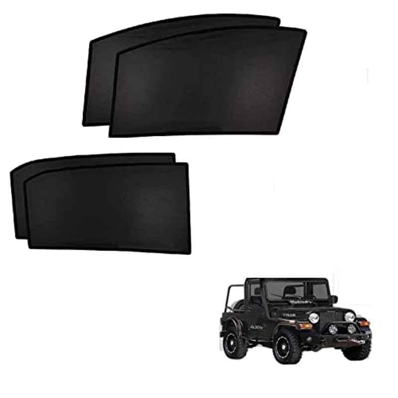 Kozdiko 4 Pcs Custom Fit Non Magnetic Curtains Mesh Car Sun Shade Set for Mahindra Thar Old