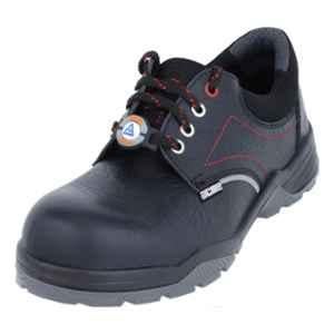 Acme Agile Leather Low Ankle Steel Toe Black Work Safety Shoes, Size-6