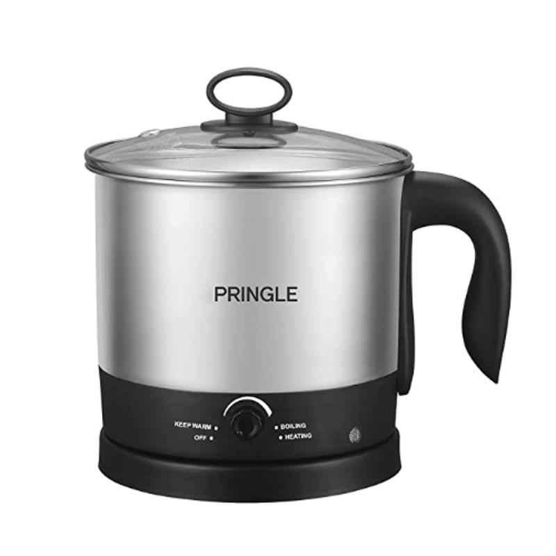 Pringle EK-618 1.5L 600W Stainless Steel Black & Silver Kettle with Egg Tray