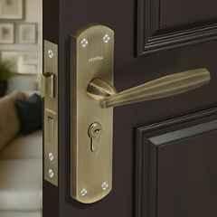 Plantex Heavy-Duty Door Lock/Door Handle Set with 3 Years of Warranty/Mortise Lock with 3 Keys, Brass Lockbody & Cylinder 8135 Antique Brass