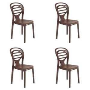 Supreme Oak Globus Brown Chairs (Pack Of 4)