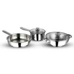 Vinod Modena 3 Pcs Stainless Steel Induction Friendly Cookware Set, 3-MOD (Pack of 5)