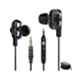 Ptron Boom Pro Black & Silver Dual Driver Wired Earphones