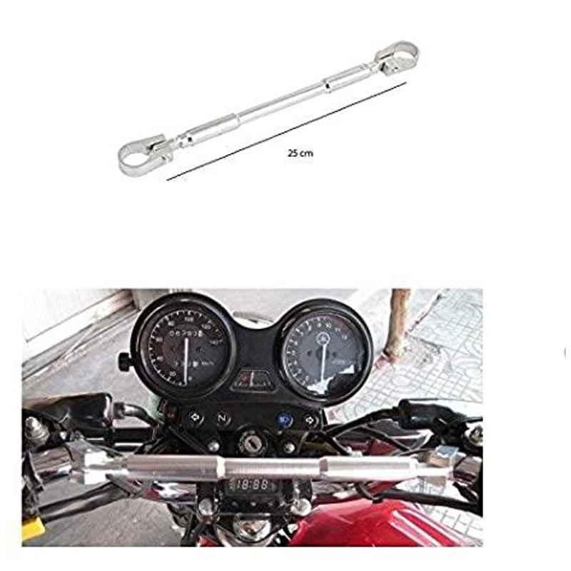 AOW Handlebar Cross Bar Steering Wheel Strength Lever Bar (Silver) for Bajaj Platina
