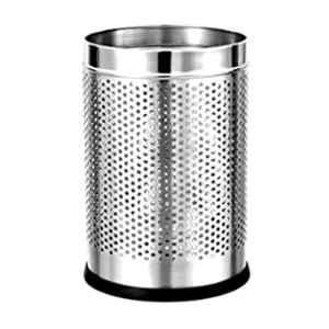 Perfetto 10 Litre Silver Stainless Steel Open Perforated Dustbin for Home, Bedroom, Rooms, Office & Kitchen, PERF-10
